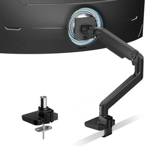 ARES WING Monitor Halterung Für 17 Bis 49 Zoll Bildschirme, Monitor Arm Mit Gasfeder, Verstellbarer Monitorständer Für 20Kg Computer Bildschirme, Monitorhalterung VESA 75/100 Mm,Schwarz