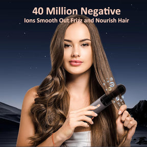 Glättbürste Kabellos,  Haarglätter Bürste 40 Millionen Negative Ionen Glättungsbürste Tragbar 5000Mah Glätteisen Für Reise Wiederaufladbare Mini Stylingbürste 3 Temperaturstufen Glättungskamm