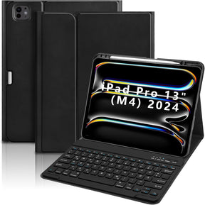 GAOJIE Tastatur Hülle Für Ipad Pro 13 Zoll (M4) 2024, Schutzhülle Mit Bleistifthalter, QWERTZ Deutsches Abnehmbarer Kabellose Tastatur Für Ipad Pro 13 Zoll A2925 A2926 A3007(Schwarz)