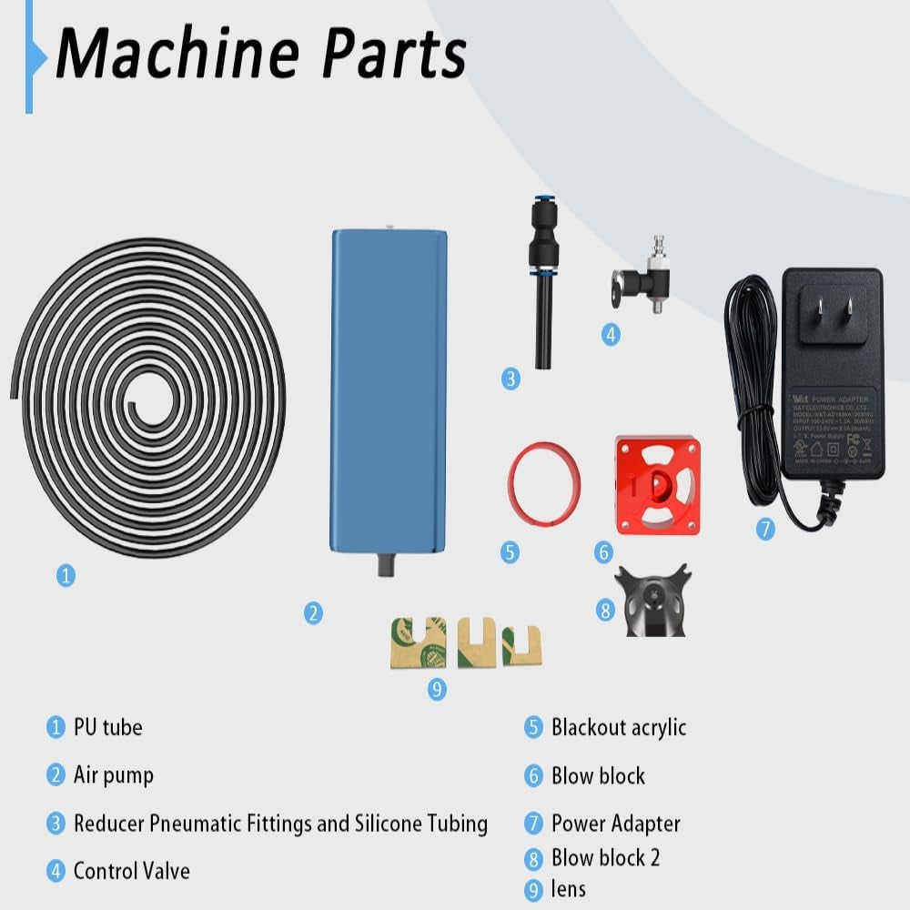 Air Assist Laser, 18L/Min Luftpumpe Für Lasergravierer Mit Speed ​​Control, Laserpumpe Für Gravur Schneide Maschine, Kompatibel Mit S9/S10/A5 PRO/A10 PRO/TTS-55 PRO, Luftstromkontroll
