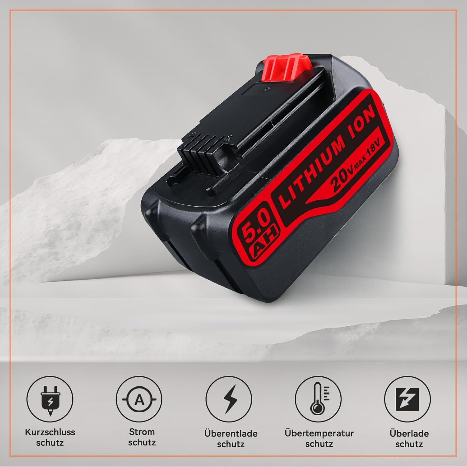 LB2X4020 20 V 5,0Ah Kompatibel Mit Black and Decker 20 V Akku Ersatz Für Black and Decker Akku Li-Ionen-Akku LBXR2020 LB2X4020-OPE LBXR20-OPE LBX4020 Für Kabellose Elektrowerkzeuge