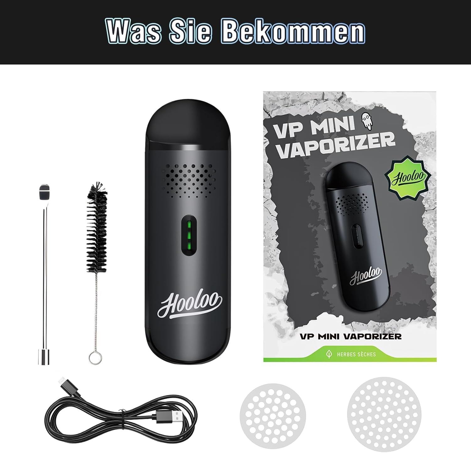 Kräuter Vaporizer, Premium Tragbarer Verdampfer Kräuter Schnelle Erwärmung, Außergewöhnlichen Dampf Vaporizer, 20S Heizzeit, Einfache Reinigung