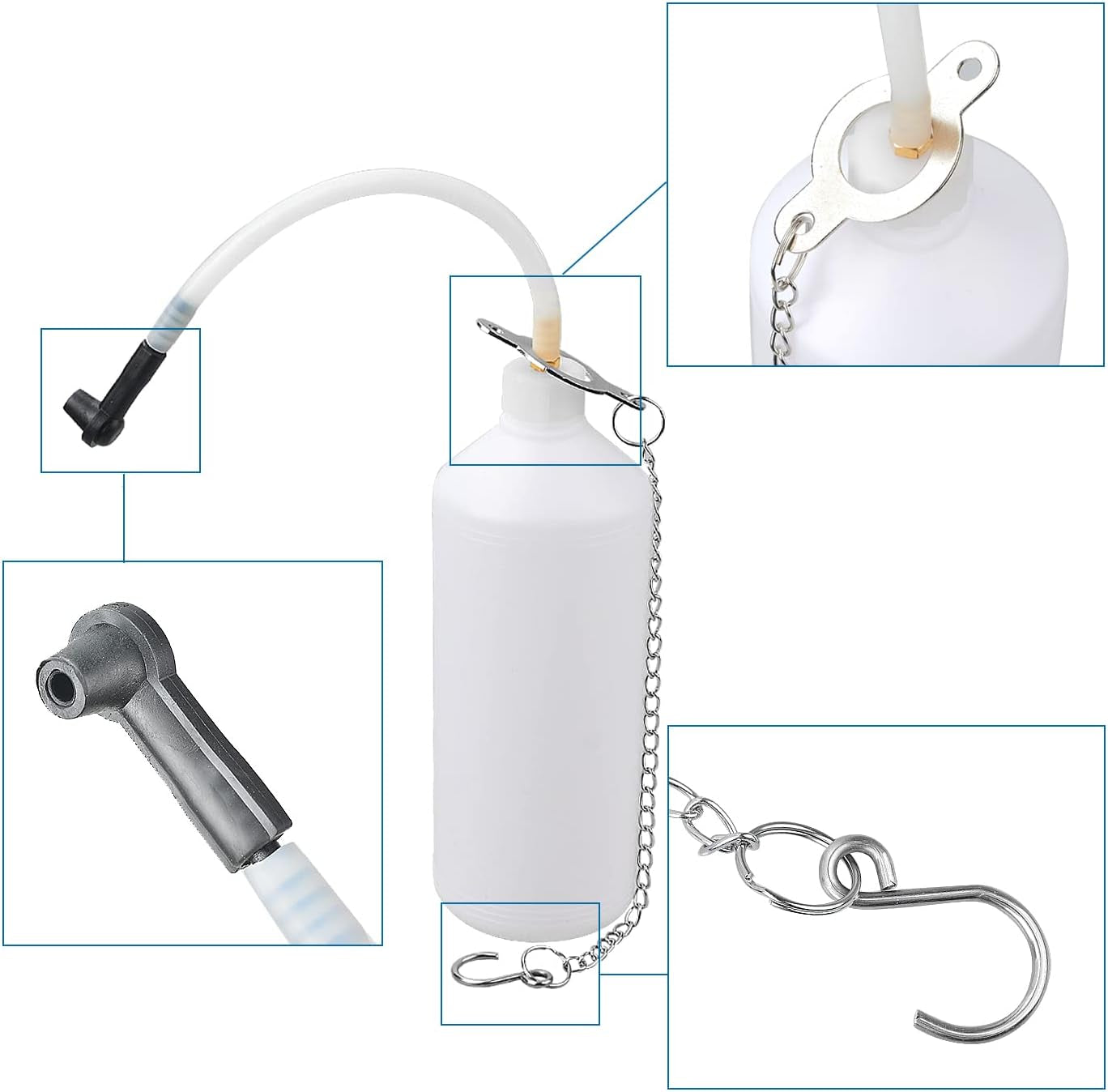 Zoomtools 3L Bremsenentlüftungsgerät Auto Bremsenentlüfter Bremsflüssigkeitswechselgerät Für E20 (Adapter Ø45Mm) | Ssigkeitspumpe Hydraulische Bremse Mit 1L Absaugbehälter