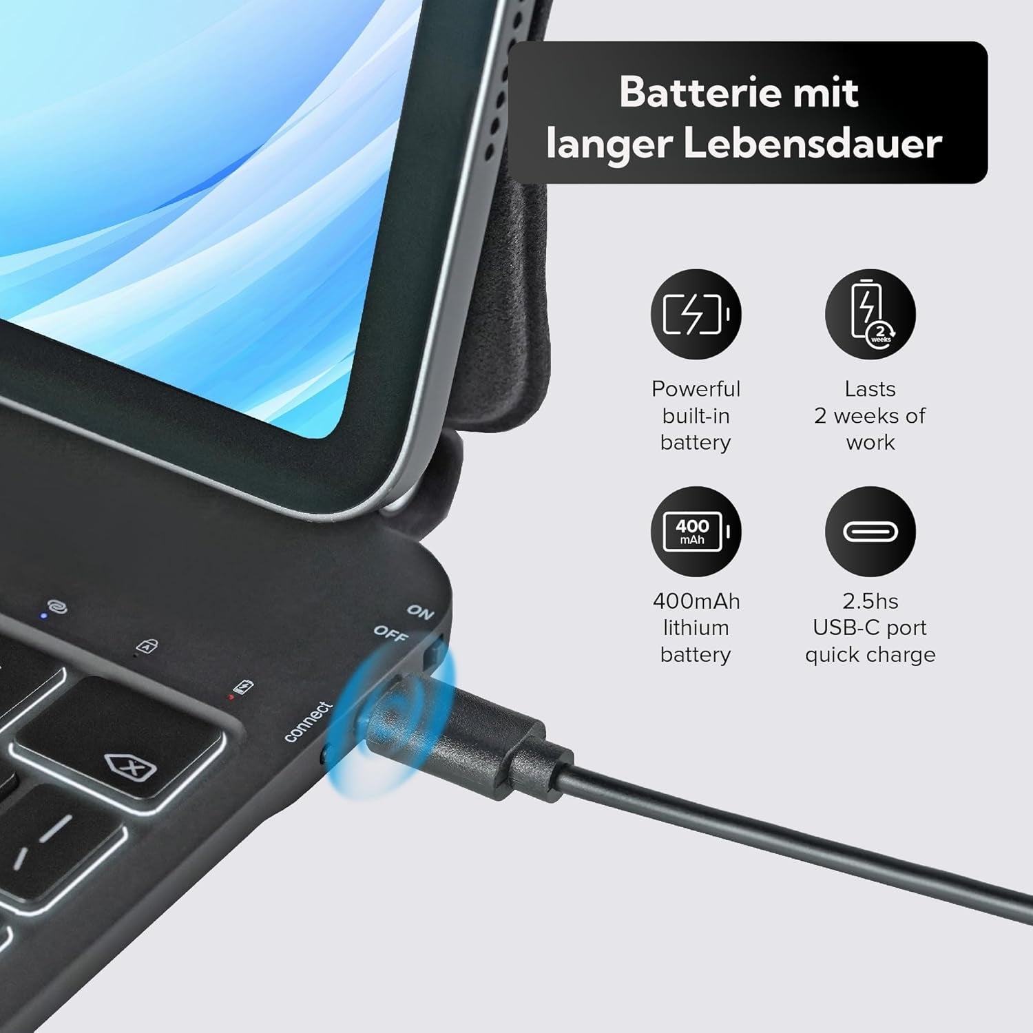 Magic Keyboard Hülle Für Ipad 10. Generation 2022 10,9 Zoll Und Ipad 11. A16 2025, Magnetische Tastaturhülle Mit Multi-Touch Trackpad, Hintergrundbeleuchtung, Leichtgewicht, QWERTZ