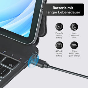 Magic Keyboard Hülle Für Ipad 10. Generation 2022 10,9 Zoll Und Ipad 11. A16 2025, Magnetische Tastaturhülle Mit Multi-Touch Trackpad, Hintergrundbeleuchtung, Leichtgewicht, QWERTZ