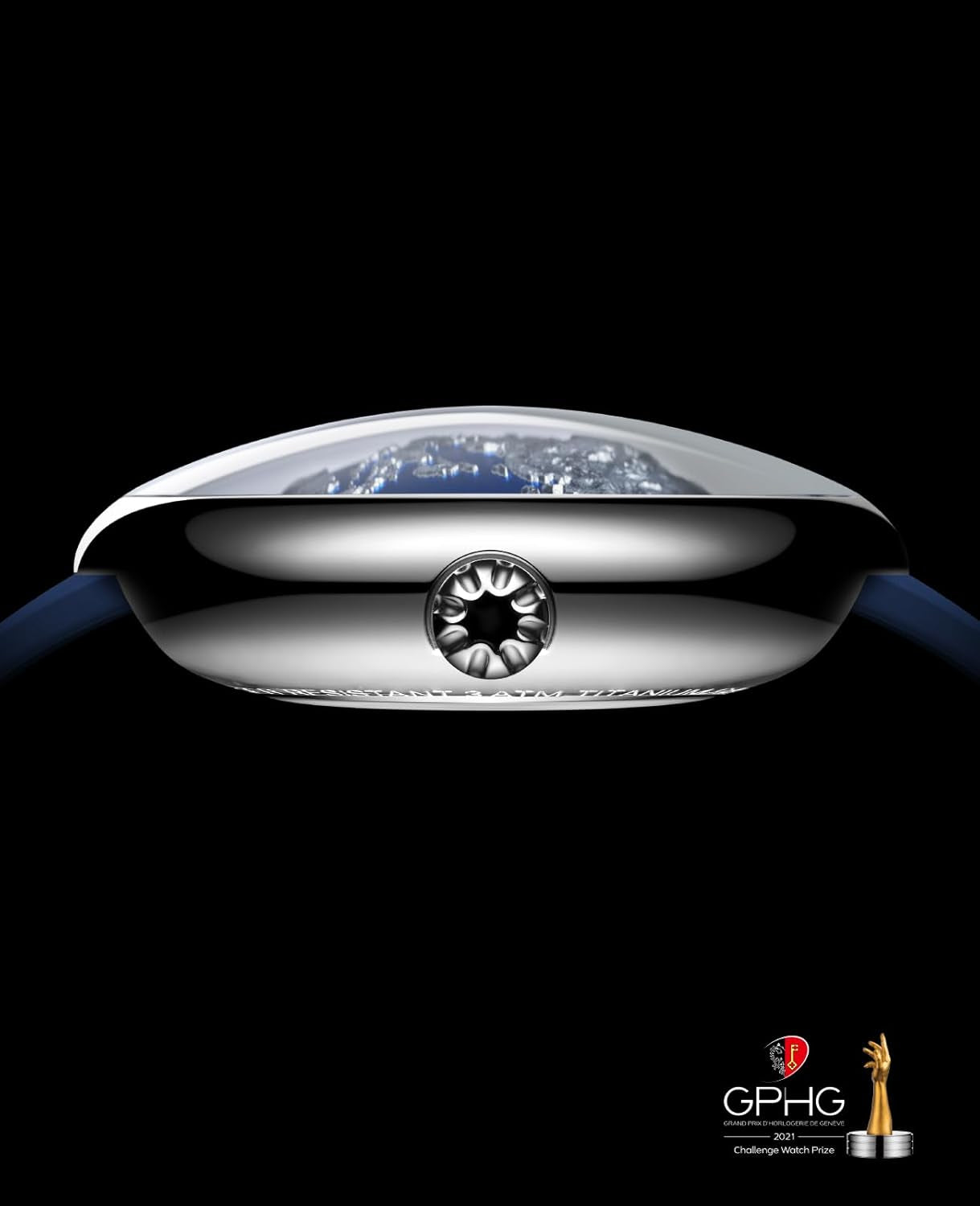 CIGA Design Automatik Uhr Herren - Blue Planet Armbanduhr Edelstahl/Titan/Keramik Mit Fluorkautschuk Armband