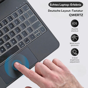 Magic Keyboard Hülle Für Ipad 10. Generation 2022 10,9 Zoll Und Ipad 11. A16 2025, Magnetische Tastaturhülle Mit Multi-Touch Trackpad, Hintergrundbeleuchtung, Leichtgewicht, QWERTZ