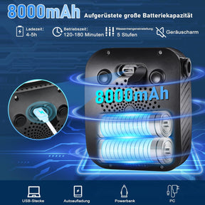 Camping Dusche, [8000Mah] Campingdusche Tragbare Mit Pumpe Und Temperaturanzeige, Mobile Dusche Outdoor Set Mit Duschkopf Und 2M Schlauch Für Camping Garten Autowaschen Strand Reisen Haustier