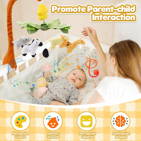 Baby Krippe Mobile Mit Musik, Hanging Rotating Arm, Nursery Mobile Mit Weichem Baumwollbezug, Baby Mobile Bettglockenspiel Für Jungen Und Mädchen, Wind-Up Music Box, Einfache Montage