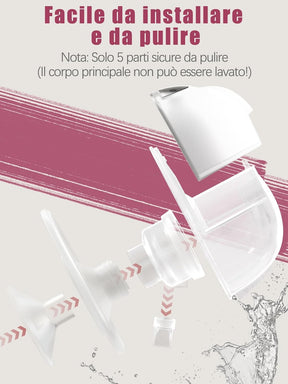 Lulia Milchpumpe Elektrisch, Tragbare Elektrische Milchpumpe Freihändig, 4 Modi Und 9 Stufen, Schmerzlos, Starke Absaugung, Geräuscharm, BPA Frei, Mit 17/19/21/24MM Flansche (Weiß, 1 Stück)