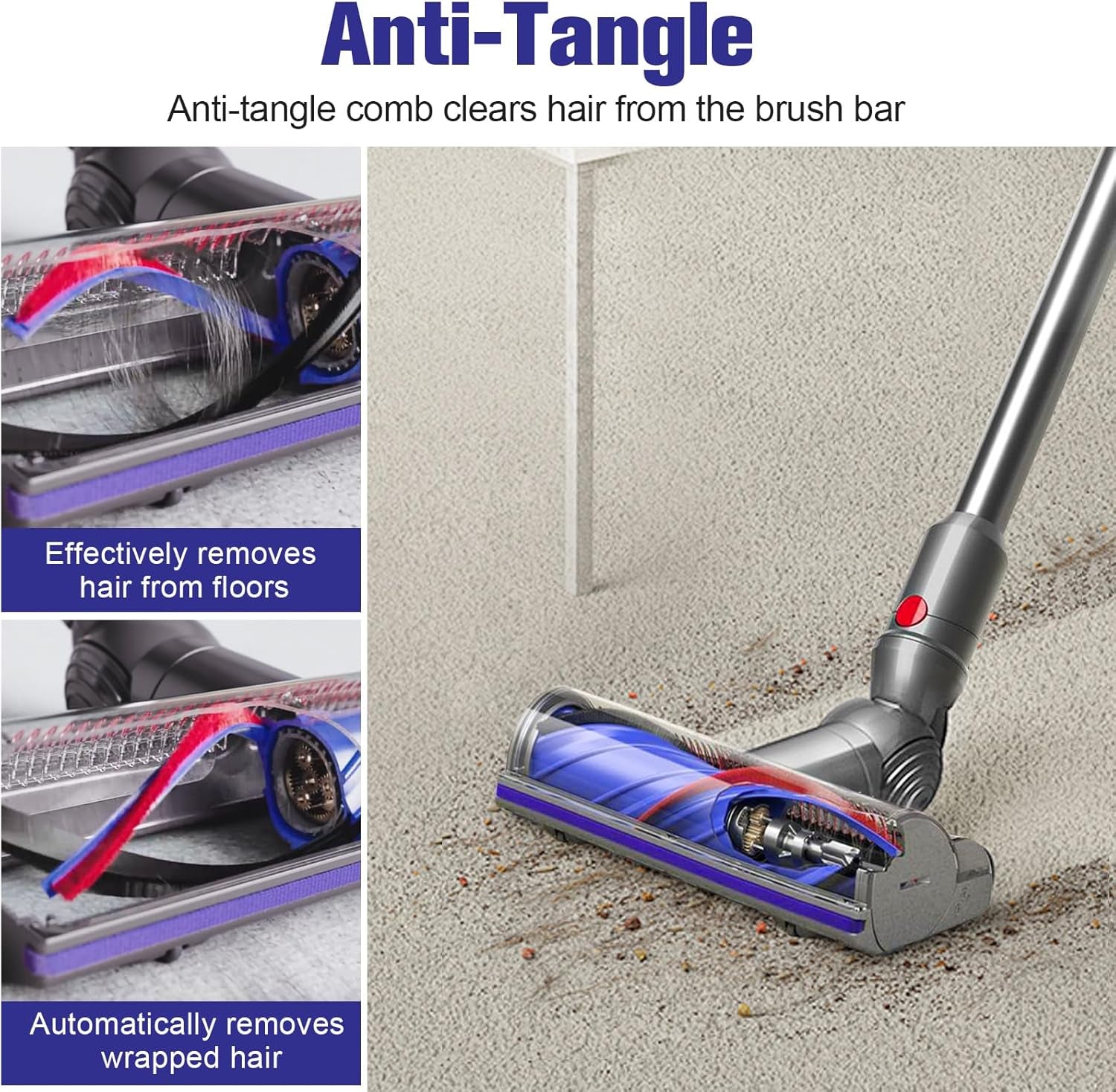 Ersatzteile Bürste Für Dyson V12 Detect Slim Anti-Verwirrung Bodendüse, Geeignet Für Hartholzböden Und Teppiche