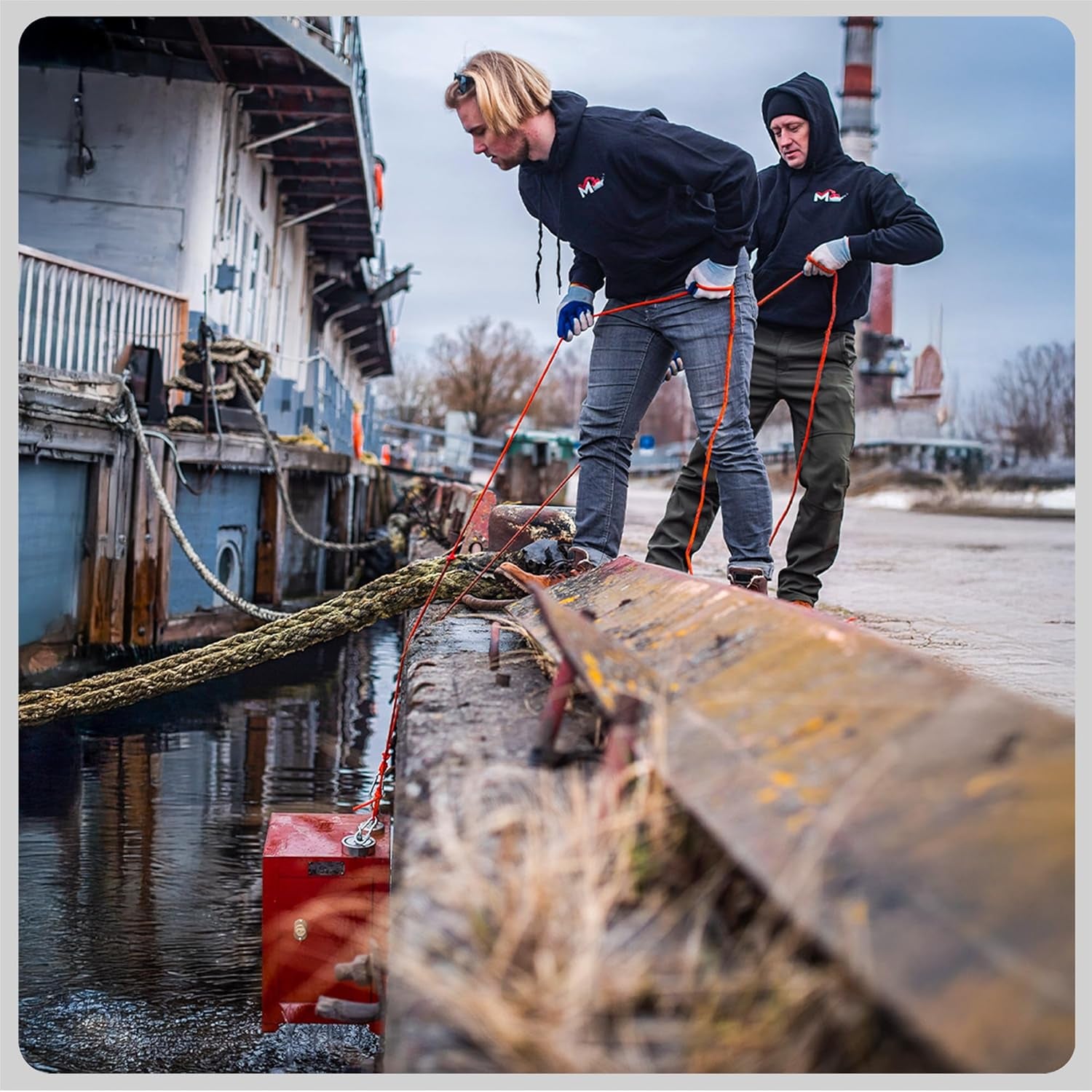 Magnetfischen Set - 150 KG - Ø60Mm - Neodym Magnet Mit 2 Seilen, Greifhaken & Handschuhe - Magnet Fischen Angel - Ösenmagnet - Fishing Magnetangel - Magnetangeln Set