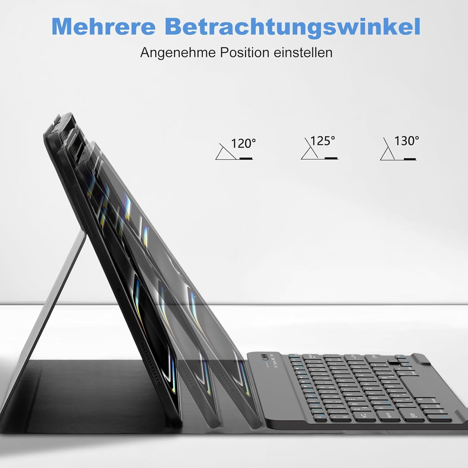 GAOJIE Tastatur Hülle Für Ipad Pro 13 Zoll (M4) 2024, Schutzhülle Mit Bleistifthalter, QWERTZ Deutsches Abnehmbarer Kabellose Tastatur Für Ipad Pro 13 Zoll A2925 A2926 A3007(Schwarz)