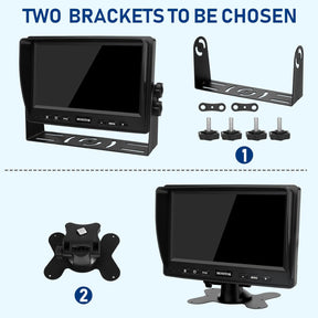 Rückfahrkamera-Set Mit 7"-LCD-1080P Monitor & 170° Weitwinkel- Rückfahrkamera, IP69K Wasserdicht, 4IR Nachtsicht, Diy-Leitfäden,Für Lkw/Anhänger/Bus/Van/Landwirtschaft/Schwertransport(12-32 Volt)