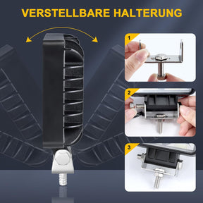 Dinfu 2 Pack 160W LED Scheinwerfer Lampen12V Led Arbeitsscheinwerfer Zusatzscheinwerfer, 6000K LED Arbeitsleuchte Offroad Flutlicht Für SUV ATV Truck KFZ