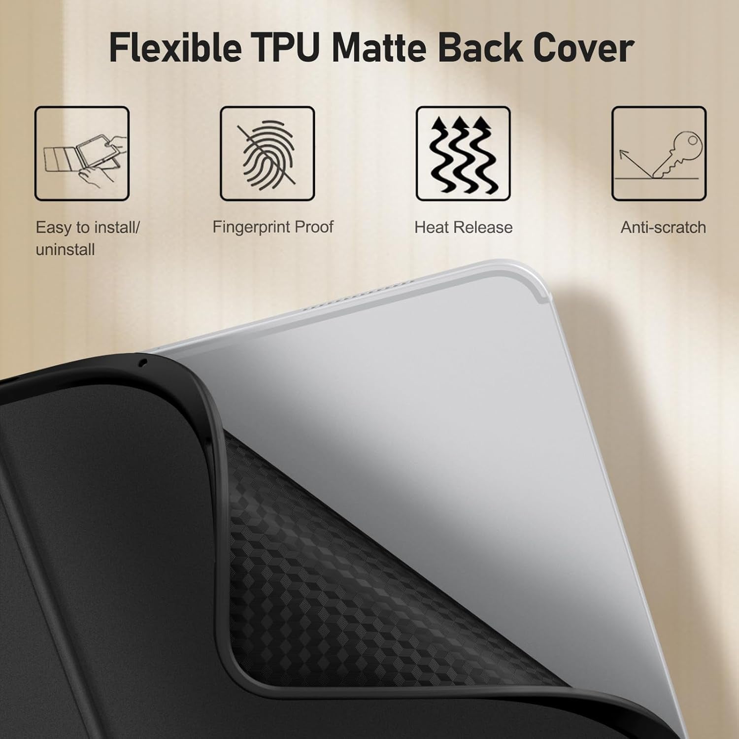 FINTIE Für Ipad Pro 11 Zoll M4 (2024) Hülle Mit Tastatur - Soft TPU Rückseite Schutzhülle Mit Stifthalter, Magnetisch Abnehmbarer QWERTZ Keyboard, 7-Farbige Beleuchtung, Schwarz