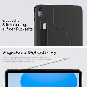 HOU Ipad 11. A16/10. Generation Case Mit Tastatur, Drehbare Und Abnehmbare Tastatur Für Ipad 11''/10, Elastische Stifthalterung, Vollschutzhülle, 7-Farben Hintergrundbeleuchtung, Multi-Touch Trackpad