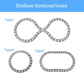 67PCS Bausteine Schienen Set, City Eisenbahn Schienen Bestehend Aus Cross, Track Gerade, Kurven Schienen, Schräge Schienen, Kompatibel Mit Dem Marktführer Ab 2 Jahren