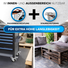 PEARWAY™ Premium Schwerlastrollen Bis 320Kg [4X Bremse] I Robuste Möbelrollen I Rollen Für Möbel I Lenkrollen 50Mm Für Innen & Außen I Transportrollen Schwerlast I Rollen Schwerlast I Möbel Rollen