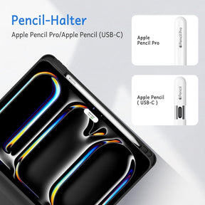 CACOE Hülle Tastatur Kompatibel Mit Ipad Pro 11 Zoll M4 Hülle 2024 Mit Touchpad, 7-Farbige Beleuchtung Abnehmbare Kabellose, Schwarz