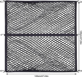 Hochelastisches Gepäcknetz Für Pickup-Trucks, Kofferraum Gepäcknetz & Anhängernetz, Auto-Gepäcknetz Mit Einhaken, Kofferraumnetztasche Für LKW, SUV, Usw (D, Doppelschicht)