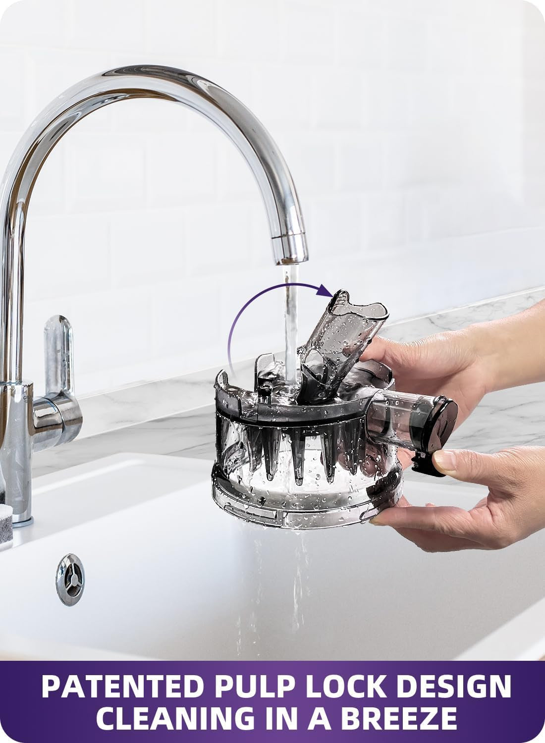 ACOQOOS Entsafter, Entsafter Für Ganze Gemüse Und Obst, 135 Mm Breite Und Größere Fütterungsröhre, 1,8 L Füllvolumen, Leicht Zu Reinigender Slow Juicer Mit 2 Gläsern, Elektrische Saftpresse Silbrig