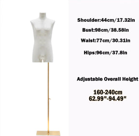 Männliche Schaufensterpuppe, Schneiderpuppe Männlich Mannequin Torso Mit Verstellbare Höhe, Büste Kleiderpuppe Männer Ganzkörper-Kleidung Für Maßschneiderei, Modedesign Und Herrenbekleidung