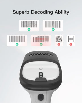 Inateck AI Barcode Scanner Bluetooth, Handheld USB Kabelloser 1D Scanner, Handscanner Mit APP Und SDK, 180 Tage Standby Mit Einer Ladung, Automatisches Schnelles Und Präzises Scannen, BCST-70 AI