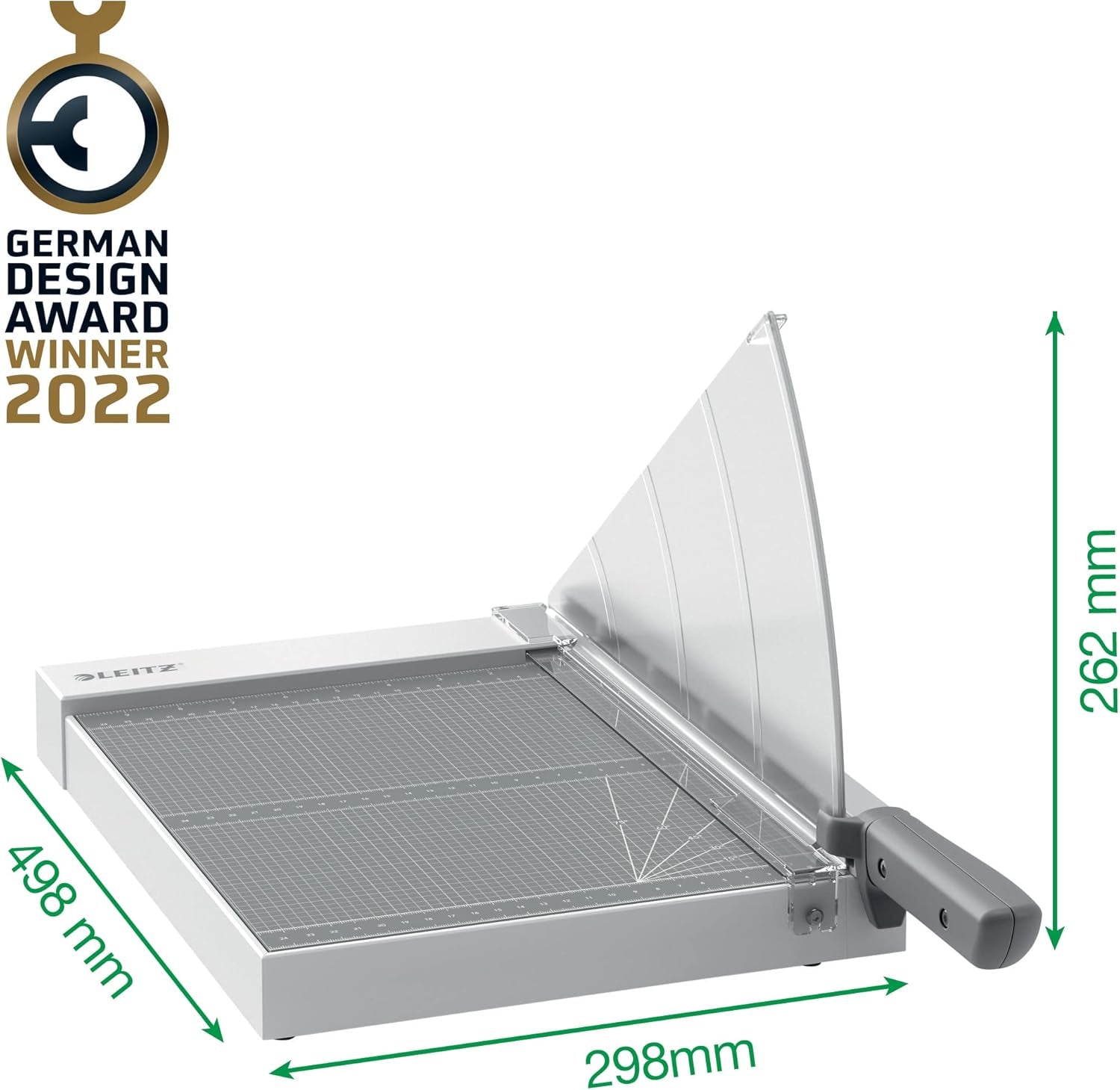 Leitz Precision Home Office Hebelschneider A4, Bis Zu 10 Blatt, Papierschneidemaschine Mit 305 Mm Schnittlänge, Präzisionsstahlklinge, Ausrichthilfe Mit Kantenbeleuchtung, Klingenschutz, 90190000