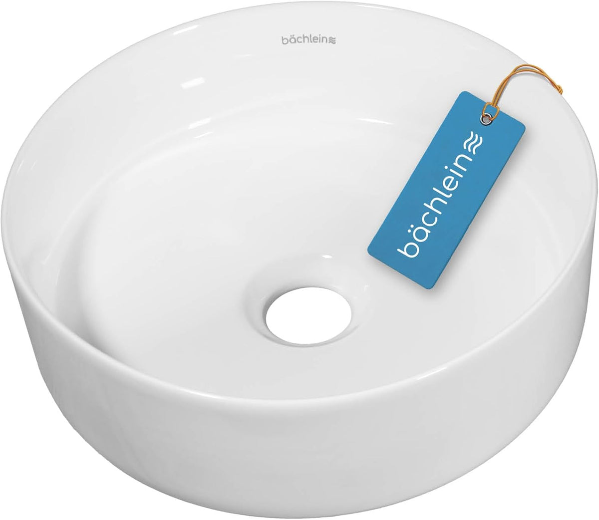 Bächlein Aufsatzwaschbecken Tamula (Rund) - Keramik Waschbecken Ø 31,5 Cm - Moderne Design Waschschale Für Badezimmer Und WC - Hochwertiges Handwaschbecken in Weiß