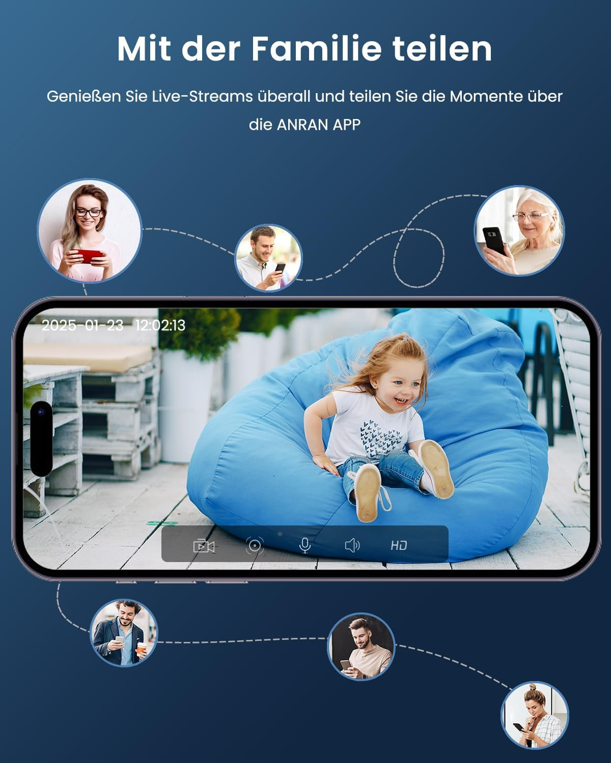 ANRAN 3K Überwachungskamera Aussen WLAN, 360° PTZ Kamera Überwachung Outdoor Mit Automatischer Verfolgung, 5MP Vollfarbige Nachtsicht, Zwei-Wege-Audio, P2 Max