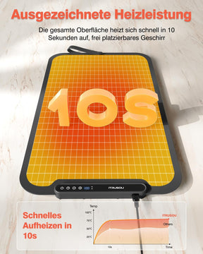 Warmhalteplatte Für Speisen, Speisenwärmer Ganzflächige Erwärmung Einstellbare Temperaturkontrolle, Tragbare Und Faltbare Heizplatte Mit Nano-Silikonmaterial Für Warm Halten Oder Auftauen