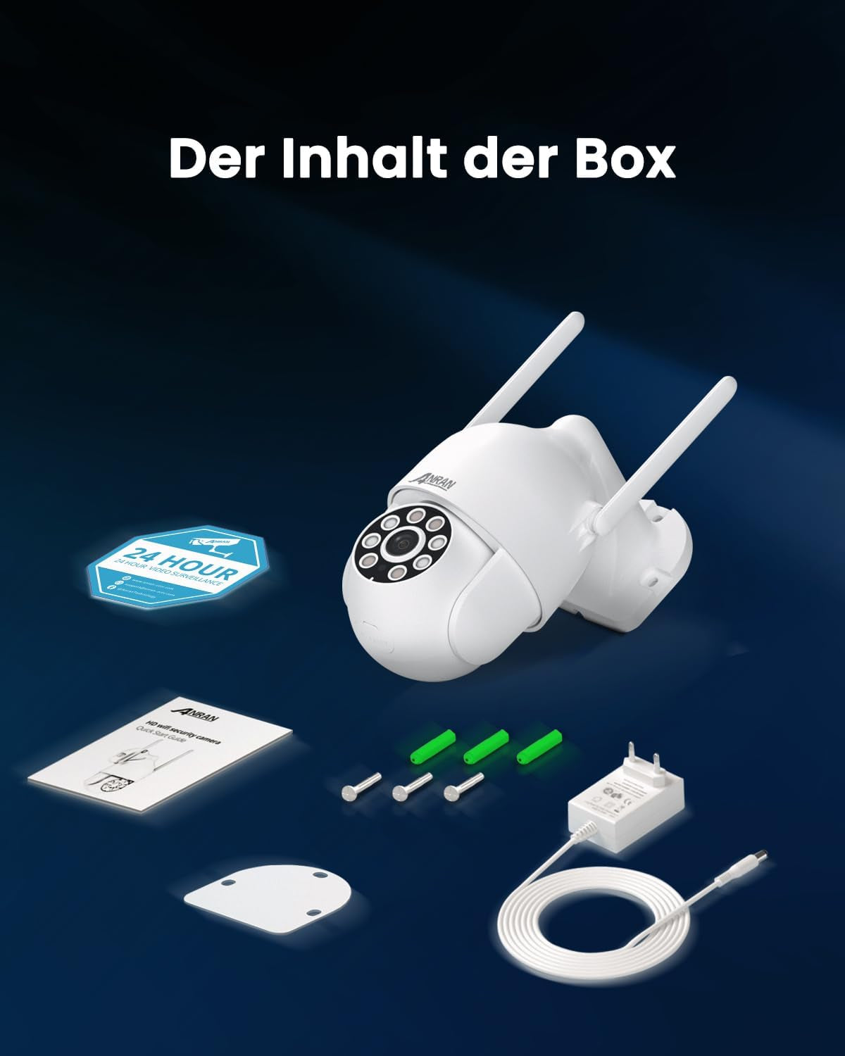 ANRAN 3K Überwachungskamera Aussen WLAN, 360° PTZ Kamera Überwachung Outdoor Mit Automatischer Verfolgung, 5MP Vollfarbige Nachtsicht, Zwei-Wege-Audio, P2 Max