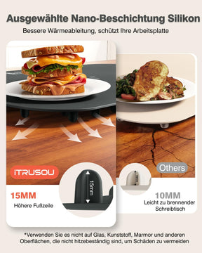 Warmhalteplatte Für Speisen, Speisenwärmer Ganzflächige Erwärmung Einstellbare Temperaturkontrolle, Tragbare Und Faltbare Heizplatte Mit Nano-Silikonmaterial Für Warm Halten Oder Auftauen