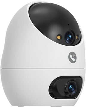 3K+3K (5MP+5MP) WLAN Kamera Mit Dual-Objektiv, Überwachungskamera Innen Mit Erkennung Von Person, Haustier Und Winkender Hand, Alexa Kamera Unterstützt Patrouillenmodus, 2-Wege-Audio D220