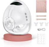 Lulia Milchpumpe Elektrisch, Tragbare Elektrische Milchpumpe Freihändig, 4 Modi Und 9 Stufen, Schmerzlos, Starke Absaugung, Geräuscharm, BPA Frei, Mit 17/19/21/24MM Flansche (Weiß, 1 Stück)