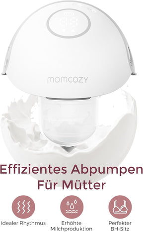 Momcozy Milchpumpe Mobile Style| M6, Tragbare Stillpumpe, Idealer Rhythmus Für Mehr Milch, Doublefit-Flansch, Mehr Passform Und Diskretion Mit 3 Modi Und 9 Stufen - 24 Mm (1, Grau)