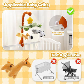 Baby Krippe Mobile Mit Musik, Hanging Rotating Arm, Nursery Mobile Mit Weichem Baumwollbezug, Baby Mobile Bettglockenspiel Für Jungen Und Mädchen, Wind-Up Music Box, Einfache Montage