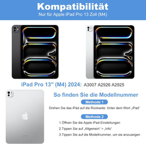 GAOJIE Tastatur Hülle Für Ipad Pro 13 Zoll (M4) 2024, Schutzhülle Mit Bleistifthalter, QWERTZ Deutsches Abnehmbarer Kabellose Tastatur Für Ipad Pro 13 Zoll A2925 A2926 A3007(Schwarz)