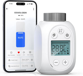 GS365U Smart Heizkörperthermostat Benötigt Tuya Zigbee Hub, Individuell Programmierbares Heizungsthermostat Mit Lcd-Display, Smartlife Integration Batteriebetrieb