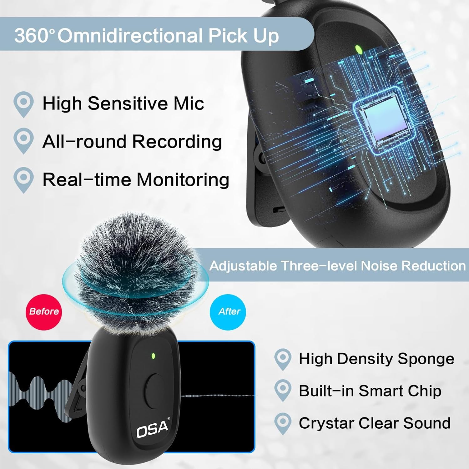 Mini Wireless Lavalier Mikrofon Für Kamera Und Computer, Arbeitszeit Bis Zu 9 Stunden, Mit Abgestufter Rauschunterdrückung, Geeignet Für Tiktok