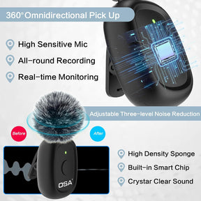 Mini Wireless Lavalier Mikrofon Für Kamera Und Computer, Arbeitszeit Bis Zu 9 Stunden, Mit Abgestufter Rauschunterdrückung, Geeignet Für Tiktok