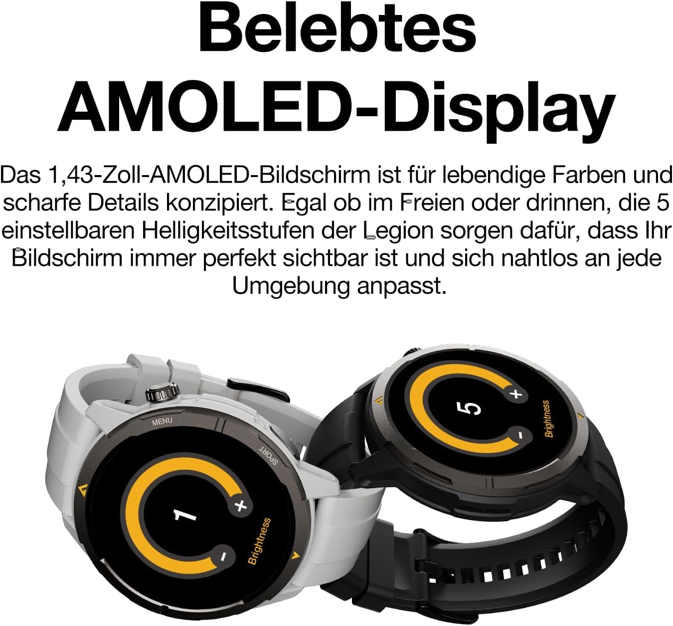 Legion GPS Smartwatch Damen -1.43‘’ AMOLED Display,100+ Sportmodi,5Atm Wasserdicht Fitnessuhr Mit 24/7 Herzfrequenz,Schlafmonitor Für Android Ios