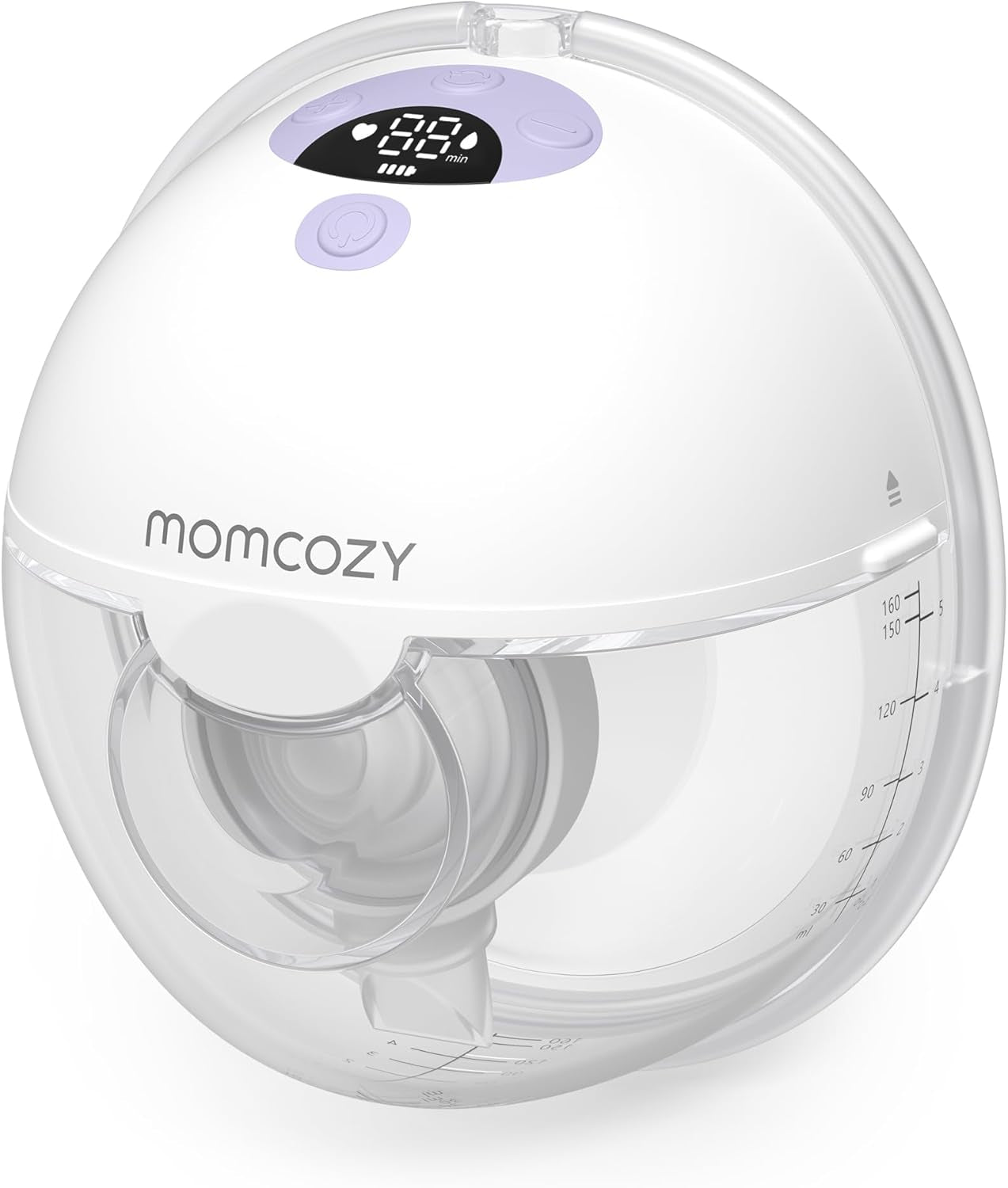 Momcozy Milchpumpe Elektrisch Tragbar Freihändig M5, Tragbare Doppelmilchpumpe Für Den Babymund, Doppelt Abgedichteter Flansch Mit 3 Modi Und 9 Stufen, Milchpumpe Elektrisch, 24 Mm (1, Violett)