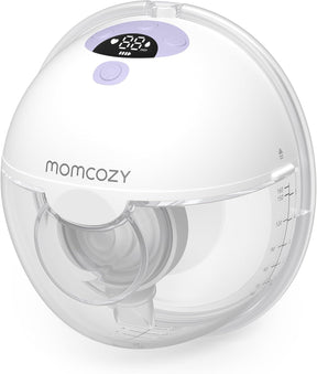 Momcozy Milchpumpe Elektrisch Tragbar Freihändig M5, Tragbare Doppelmilchpumpe Für Den Babymund, Doppelt Abgedichteter Flansch Mit 3 Modi Und 9 Stufen, Milchpumpe Elektrisch, 24 Mm (1, Violett)