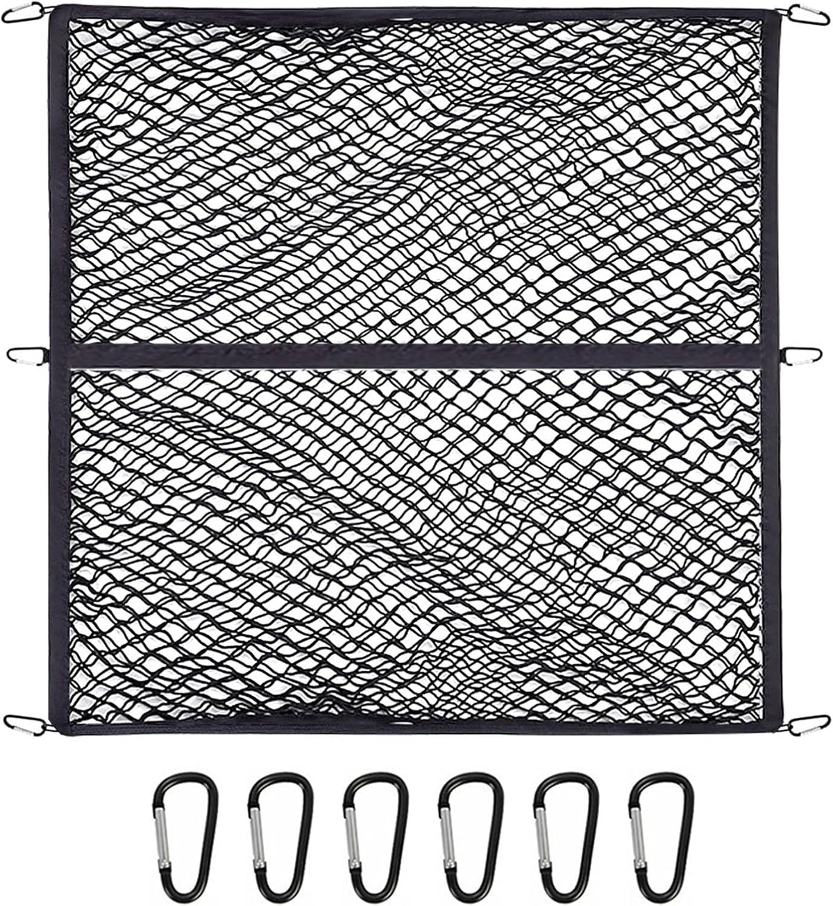 Hochelastisches Gepäcknetz Für Pickup-Trucks, Kofferraum Gepäcknetz & Anhängernetz, Auto-Gepäcknetz Mit Einhaken, Kofferraumnetztasche Für LKW, SUV, Usw (D, Doppelschicht)