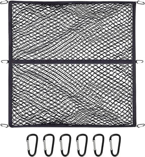 Hochelastisches Gepäcknetz Für Pickup-Trucks, Kofferraum Gepäcknetz & Anhängernetz, Auto-Gepäcknetz Mit Einhaken, Kofferraumnetztasche Für LKW, SUV, Usw (D, Doppelschicht)