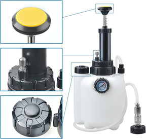 Zoomtools 3L Bremsenentlüftungsgerät Auto Bremsenentlüfter Bremsflüssigkeitswechselgerät Für E20 (Adapter Ø45Mm) | Ssigkeitspumpe Hydraulische Bremse Mit 1L Absaugbehälter