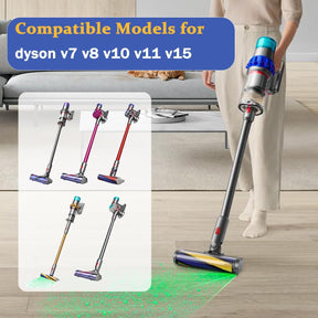 Softwalze Bodendüse Kompatibel Mit Dyson V7 V8 V10 V11 V15 Staubsauger | Ersatzbürste Mit LED | Staubanzeige-Funktion | Zubehör Für Quick Release-Turbobürste Für Hartboden