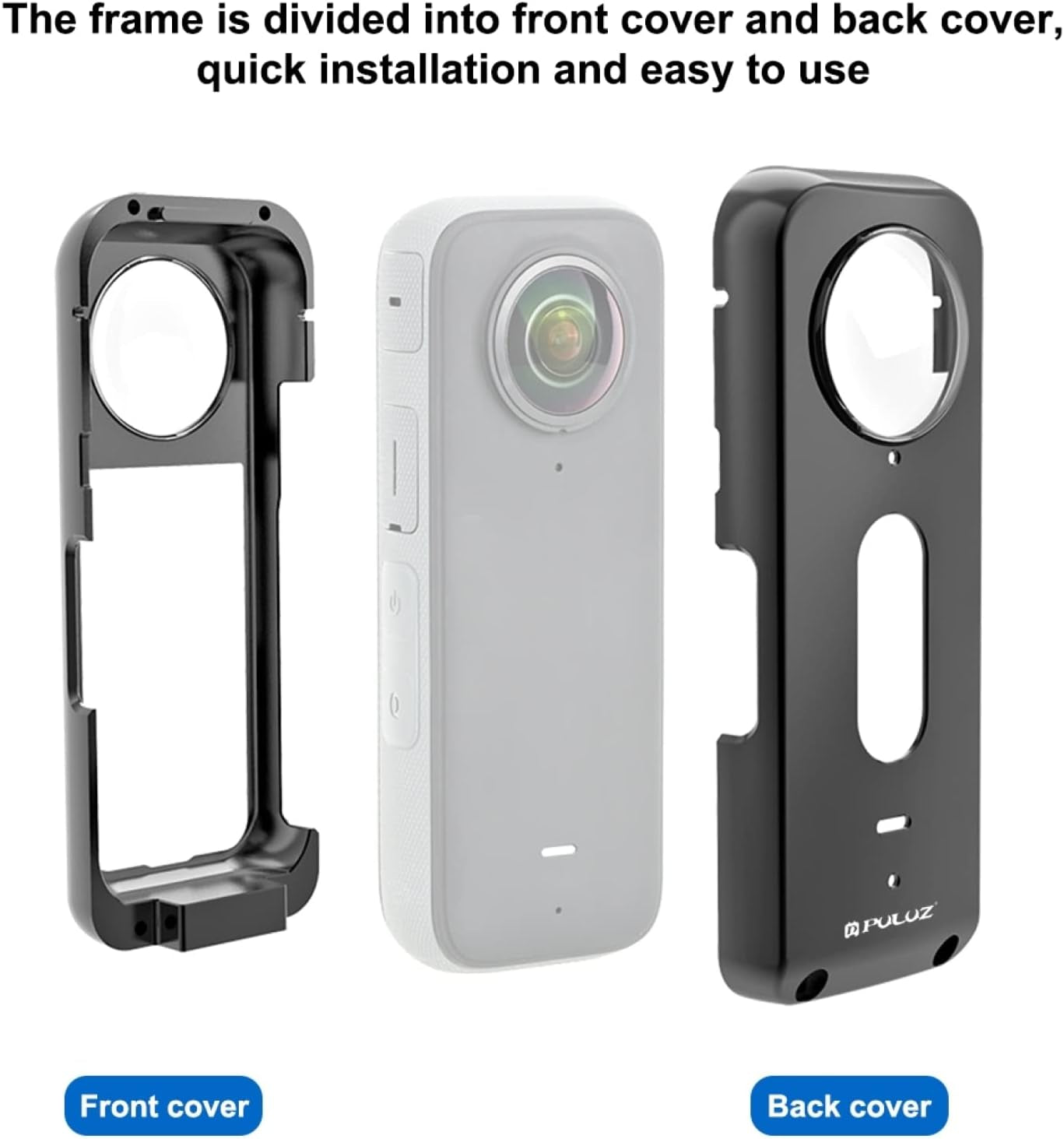 PULUZ Luftfahrt-Aluminium-Legierung, Schutzgehäuse Mit Linsenschutz, Für Insta360 X3, Schwarz , Action-Kameratasche, Schutzhülle, Kameratasche, Kamera-Abdeckung